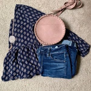 Navy Babydoll Blouse